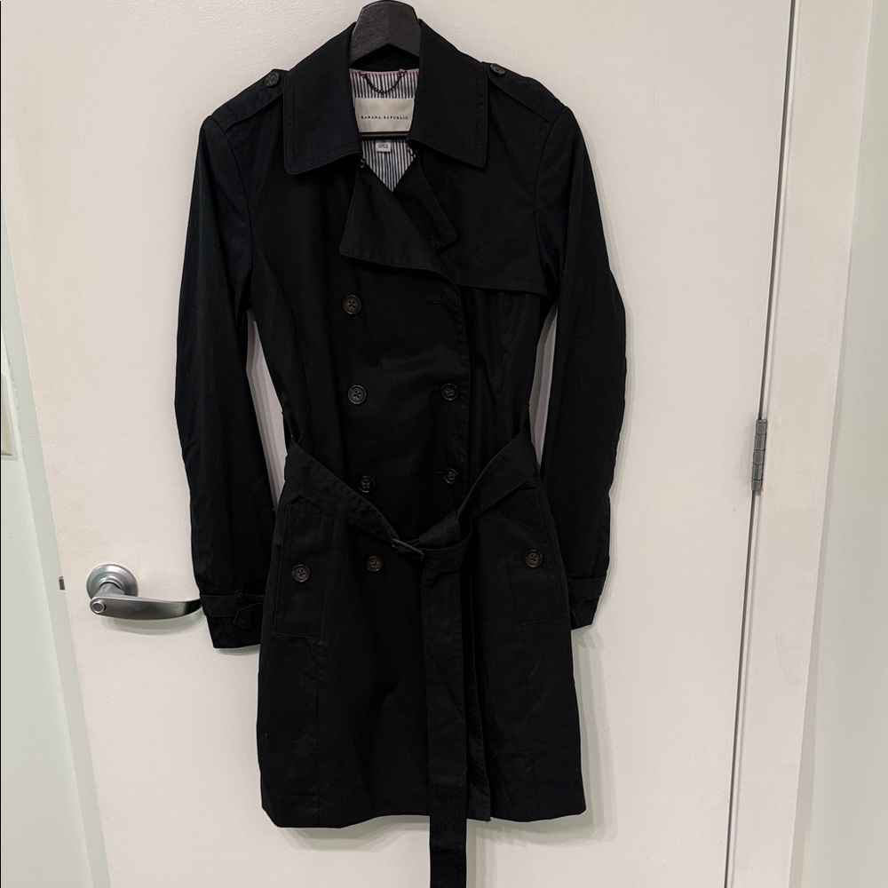 Banana Republic Elegant Black Trench Coat